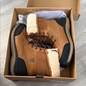 Women’s UGG Tan and Black Fur-Lined Boots (never worn)